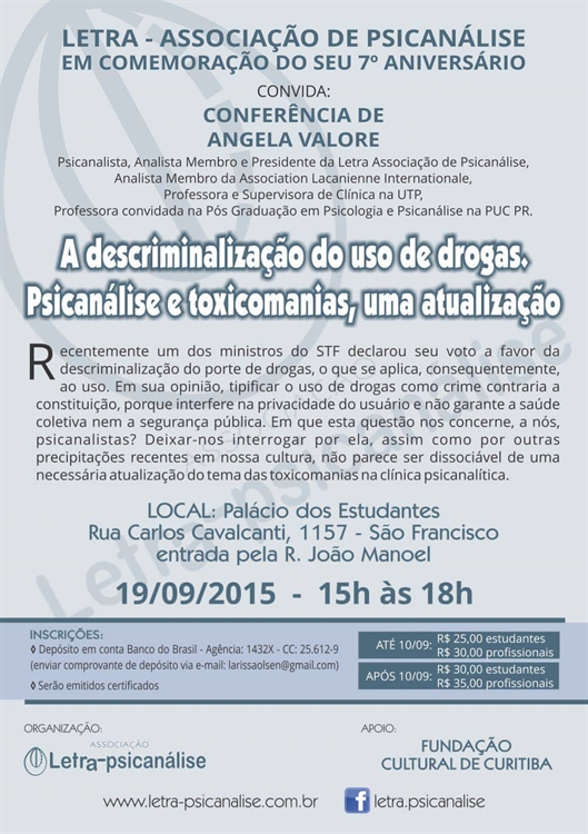  A descriminalização do uso de drogas: Psicanálise e toxicomanias, uma atualização