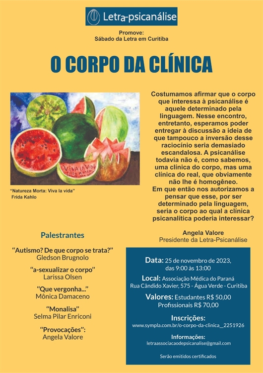  Sábado da Letra - O corpo da Clínica